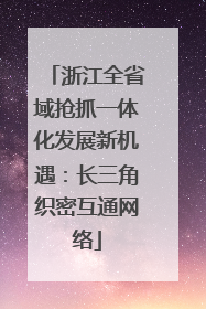 浙江全省域抢抓一体化发展新机遇：长三角织密互通网络