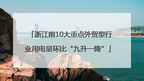 浙江前10大重点外贸型行业用电量环比“九升一降”