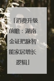 消费升级前瞻：湖南金证把脉智能家居增长逻辑