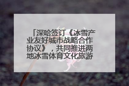 深哈签订《冰雪产业友好城市战略合作协议》，共同推进两地冰雪体育文化旅游高质量发展