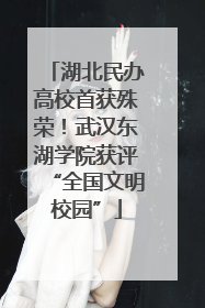 湖北民办高校首获殊荣！武汉东湖学院获评“全国文明校园”
