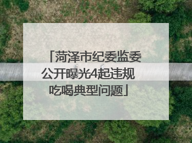 菏泽市纪委监委公开曝光4起违规吃喝典型问题