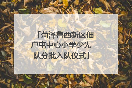 菏泽鲁西新区佃户屯中心小学少先队分批入队仪式