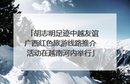 胡志明足迹中越友谊广西红色旅游线路推介活动在越南河内举行
