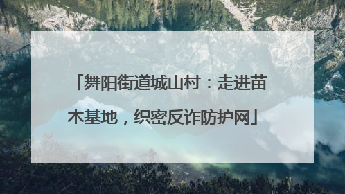 舞阳街道城山村：走进苗木基地，织密反诈防护网