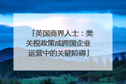 英国商界人士：美关税政策成跨国企业运营中的关键障碍