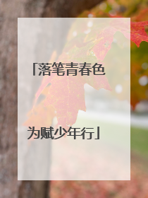 落笔青春色 为赋少年行