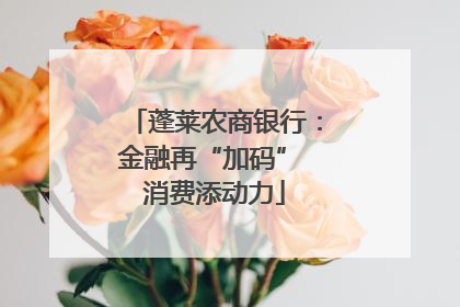 蓬莱农商银行：金融再“加码” 消费添动力