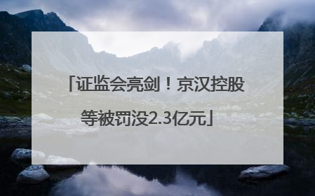 证监会亮剑！京汉控股等被罚没2.3亿元