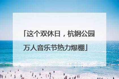 这个双休日，杭钢公园万人音乐节热力爆棚