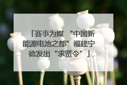 赛事为媒 “中国新能源电池之都”福建宁德发出“求贤令”