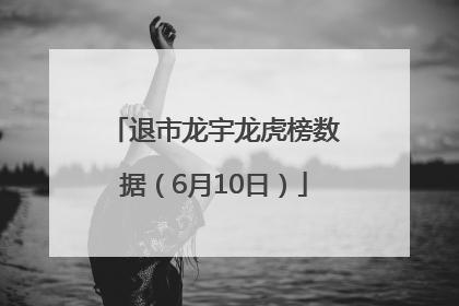 退市龙宇龙虎榜数据（6月10日）
