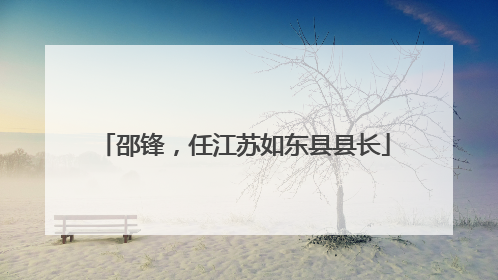 邵锋，任江苏如东县县长