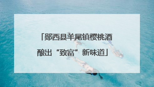 郧西县羊尾镇樱桃酒酿出“致富”新味道