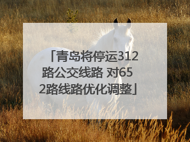 青岛将停运312路公交线路 对652路线路优化调整