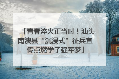 青春淬火正当时！汕头南澳县“沉浸式”征兵宣传点燃学子强军梦