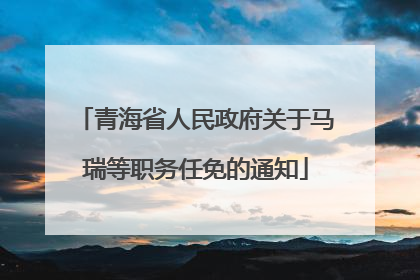 青海省人民政府关于马瑞等职务任免的通知