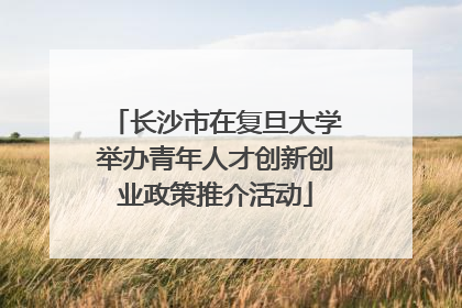 长沙市在复旦大学举办青年人才创新创业政策推介活动