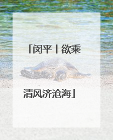 闵平丨欲乘清风济沧海