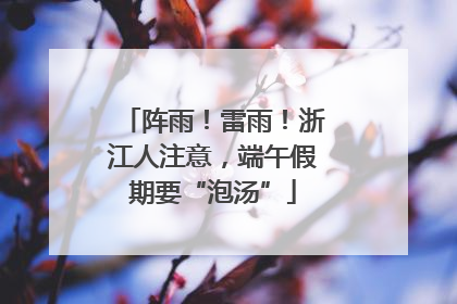 阵雨！雷雨！浙江人注意，端午假期要“泡汤”