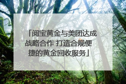 阅宝黄金与美团达成战略合作 打造合规便捷的黄金回收服务