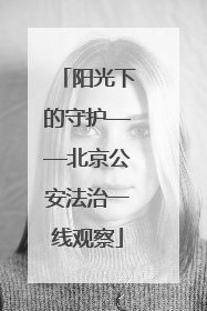 阳光下的守护——北京公安法治一线观察