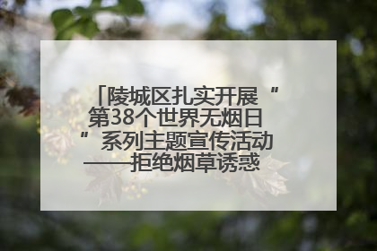 陵城区扎实开展“第38个世界无烟日”系列主题宣传活动——拒绝烟草诱惑 对第一支烟说不