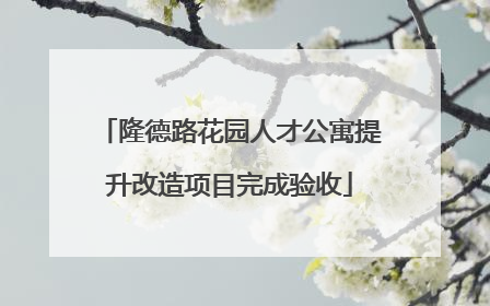 隆德路花园人才公寓提升改造项目完成验收