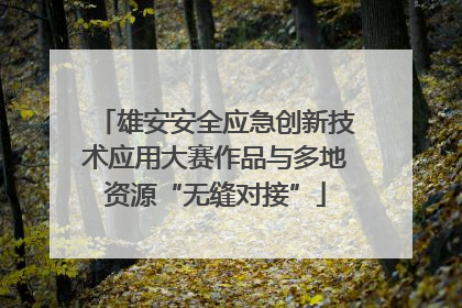 雄安安全应急创新技术应用大赛作品与多地资源“无缝对接”