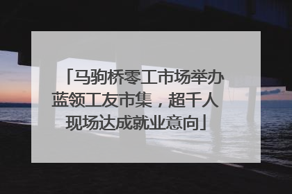 马驹桥零工市场举办蓝领工友市集，超千人现场达成就业意向