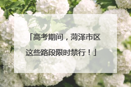 高考期间，菏泽市区这些路段限时禁行！