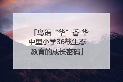 鸟语“华”香 华中里小学36载生态教育的成长密码