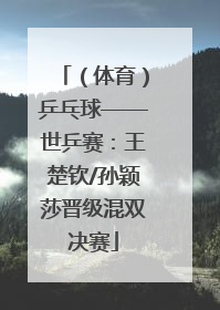 （体育）乒乓球——世乒赛：王楚钦/孙颖莎晋级混双决赛