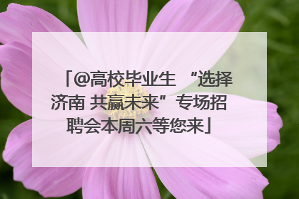 ＠高校毕业生 “选择济南 共赢未来”专场招聘会本周六等您来