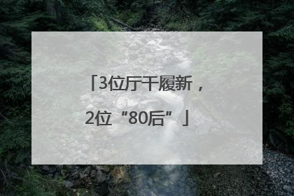 3位厅干履新，2位“80后”