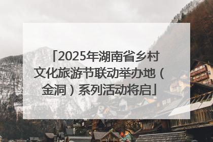 2025年湖南省乡村文化旅游节联动举办地（金洞）系列活动将启