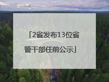 2省发布13位省管干部任前公示