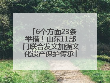 6个方面23条举措！山东11部门联合发文加强文化遗产保护传承