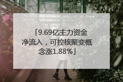 9.69亿主力资金净流入，可控核聚变概念涨1.88%