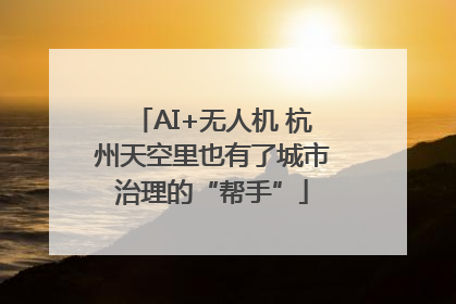 AI+无人机 杭州天空里也有了城市治理的“帮手”
